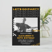 50歳の誕生日招待状メンズフォトスプレ絵を描ー 招待状 (スタンド正面)