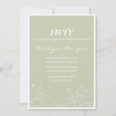 50歳の誕生日招待状モダンフローラ 招待状 (正面)