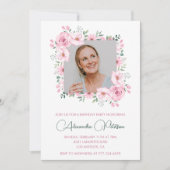 50歳の誕生日招待状写真保エレガント 招待状 (正面)