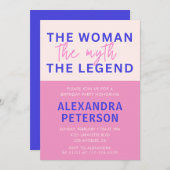 50歳の誕生日招待状女おもしろい人神話の伝説 招待状 (正面/裏面)