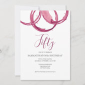 50歳の誕生日招待状 大人ワインパーティー 招待状 (正面)