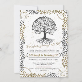 50歳の誕生日招待状: 50歳で永遠に若い、QR 招待状