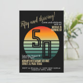 50歳の誕生日招待状:50歳と繁栄、QR 招待状 (スタンド正面)