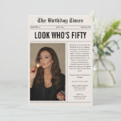 50歳の誕生日新聞 写真入り 招待状 (スタンド正面)