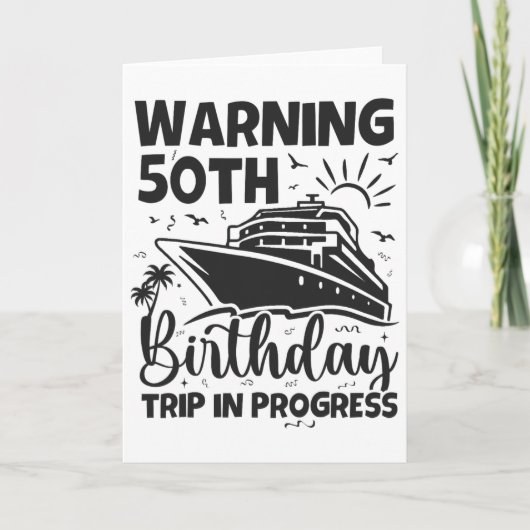 50歳の誕生日旅行中 50歳 カード (正面)