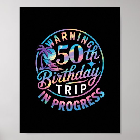 50歳の誕生日旅行進行中 お誕生日おめでとう 50歳 ポスター (正面)