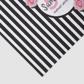 50歳の誕生日白黒ストライプピンク花模様 薄葉紙 (詳細)