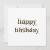 50歳の誕生日装飾的なワイルドフラワーテキスト (裏面)