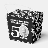 50歳の誕生日記念の写真 白黒 フェイバーボックス (裏面サイド)