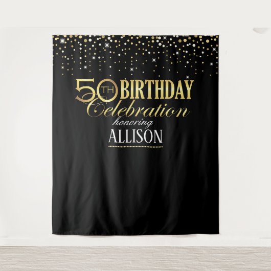 50歳の誕生日記念写真用背景 タペストリー (正面)
