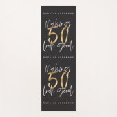 50歳の誕生日金ゴールドと黒いシッモダンク ヨガマット (正面)