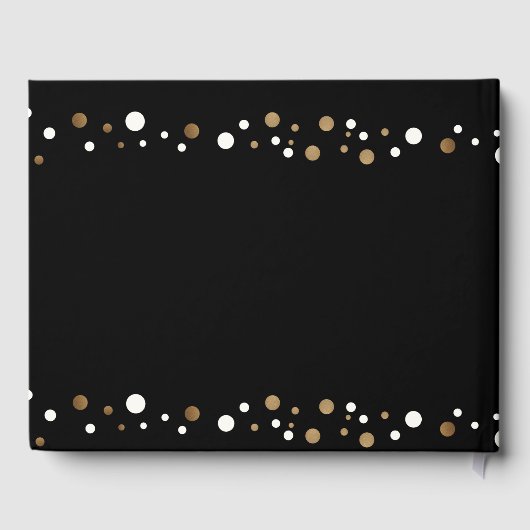 50歳の誕生日金ゴールドと黒パーソナライズされた ゲストブック (裏面)