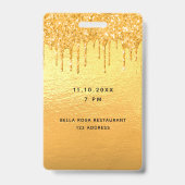 50歳の誕生日金ゴールドグリッター バッジ (裏面)