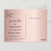 50歳の誕生日50バラ金ゴールドスター日付を保存 ポストカード (裏面)