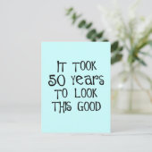50歳の誕生日50年この格好で! ポストカード (スタンド正面)