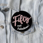 50歳の誕生日50歳と素晴らしいグリッターアート 缶バッジ (インサイチュ)