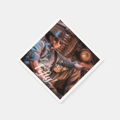 50歳の誕生日50歳のカスタム写真50人の男性スクリプト スタンダードカクテルナプキン (角)