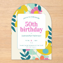 50歳の誕生日 おしゃれ カラフル フラワー モダン