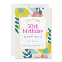 50歳の誕生日 おしゃれ カラフル フラワー モダン