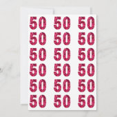 50歳の誕生日 おめでとう ピンクの花 招待状 (裏面)