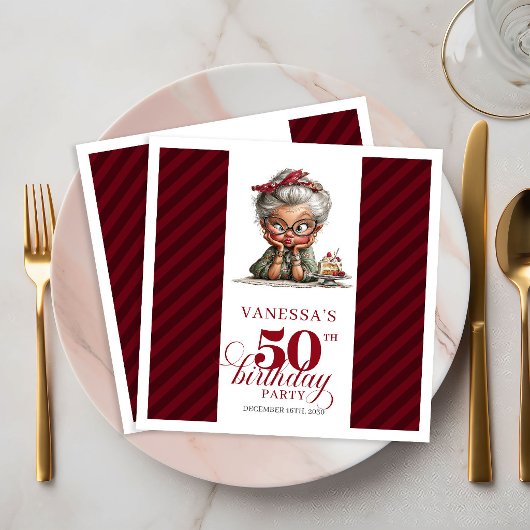 50歳の誕生日 おもしろ おばあちゃん ナプキン テーブル パーティー