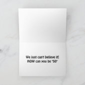 「50歳の誕生日」なんて、ひどいじゃない。鶏にだって笑われるわ カード (内部)