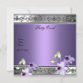 50歳の誕生日 エレガント シルバー グレー ラベンダー フラワーリング (裏面)