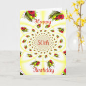 50歳の誕生日 カード (黄色い花)