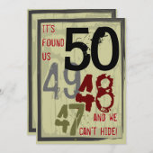 50歳の誕生日　グンジーなカウントダウンカップルパーティー 招待状 (正面/裏面)