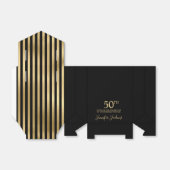 50歳の誕生日 ゴールドストライプのお礼 フェイバーボックス (折り畳みなし)