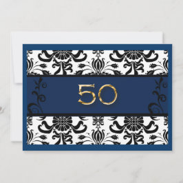 50歳の誕生日 ゴールド箔 インビテーション