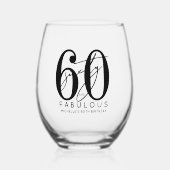 50歳の誕生日 ステムなしワイングラス (正面)