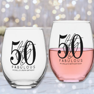 50歳の誕生日 ステムなしワイングラス