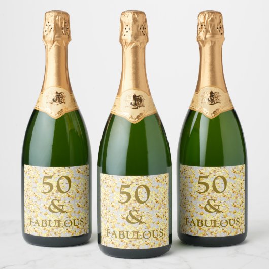 50歳の誕生日 スパークリングワインラベル (ボトル)