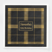 50歳の誕生日 ナプキン ブラック ゴールド オーダーメイド ネーム (正面)