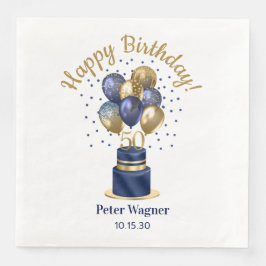 50歳の誕生日 ネイビーブルーのバルーンケーキ