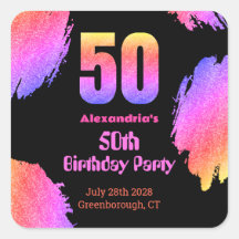 50歳の誕生日 ネオンピンクのグリッター パーティー