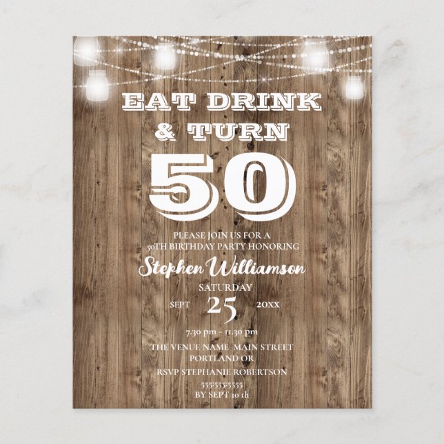 50歳の誕生日 バーンウッド Eat Drink & Turn 50 (正面)