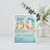 50歳の誕生日 ビーチの誕生日カード 招待状 (スタンド正面)