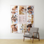 50歳の誕生日 ピンクの女の子らしいグリッター フォト コラージュ タペストリー (インサイチュ)