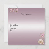 50歳の誕生日 ピンクの蓮の花 フラワー 招待状 (裏面)