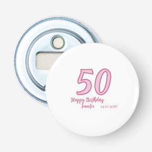 50歳の誕生日 ピンク パープル シンプル お名前 栓抜き