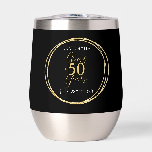 50歳の誕生日 ブラックゴールドパーティー おめでとう (正面)