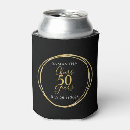 50歳の誕生日 ブラックゴールドパーティー おめでとう 缶クーラー