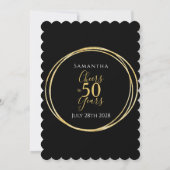 50歳の誕生日 ブラックゴールド おめでとう50年 パーティー 招待状 (裏面)