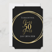 50歳の誕生日 ブラックゴールド おめでとう50年 パーティー 招待状 (裏面)