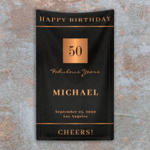 50歳の誕生日 ブラックゴールド ハッピーバースデーパーティー