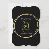 50歳の誕生日 ブラックゴールド 祝50年 招待状 (裏面)