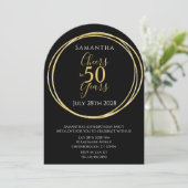 50歳の誕生日 ブラックゴールド 50年の軌跡を祝おう 招待状 (スタンド正面)