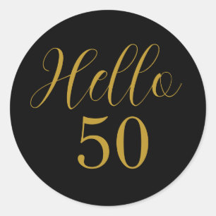 50歳の誕生日 ブラック ゴールド 誕生日 ラウンドシール